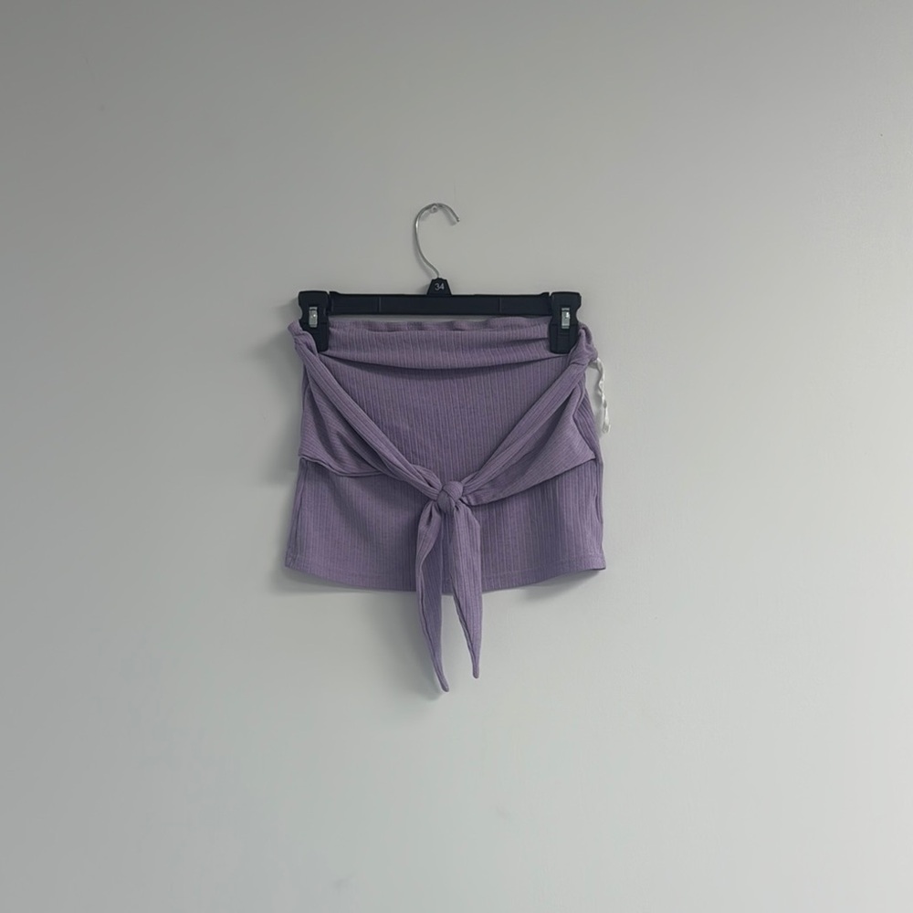 Purple Tie-Front Tube Top